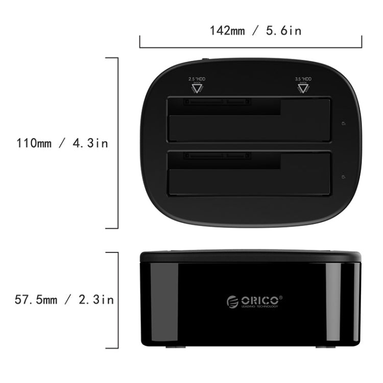 ORICO 6228US3 2.5 / 3.5 inch SATA HDD / SSD 2 Bay USB 3.0 Hard Drive Dock