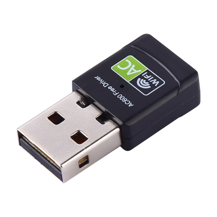 AC600Mbps 2.4GHz & 5GHz Dual Band USB 2.0 WiFi Free Drive Adapter External Network Card