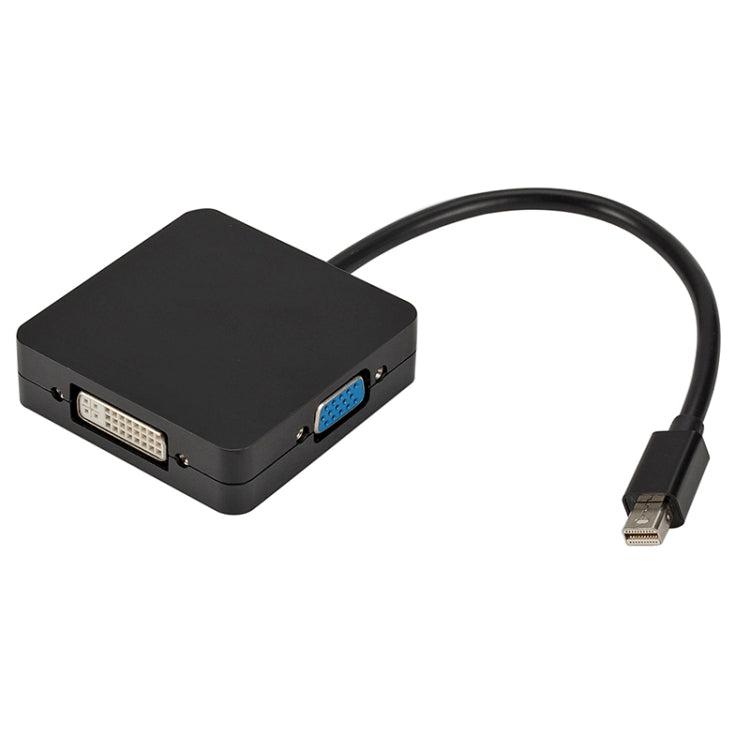 3 in 1 Mini DP Male to HDMI + VGA + DVI Female Square Adapter, Cable Length: 18cm