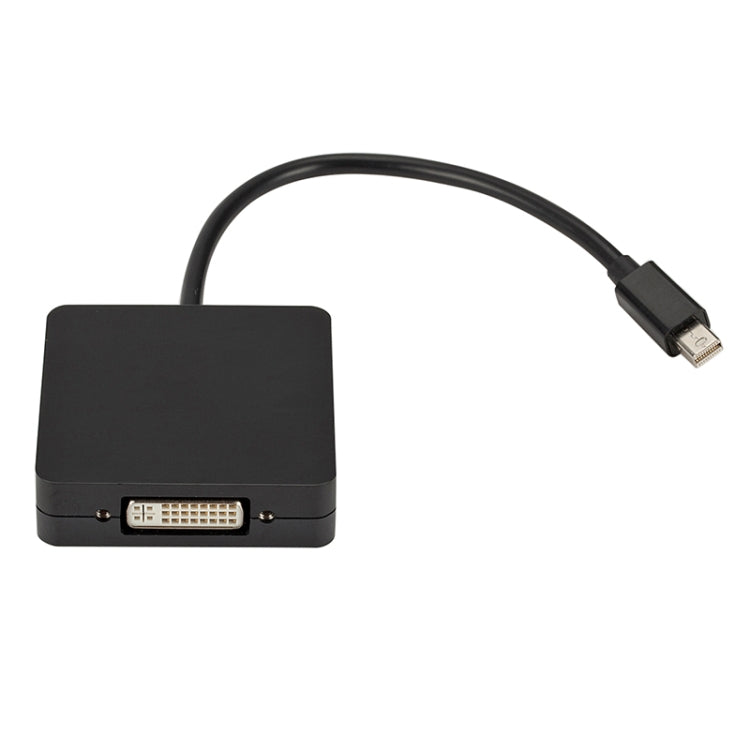 3 in 1 Mini DP Male to HDMI + VGA + DVI Female Square Adapter, Cable Length: 18cm