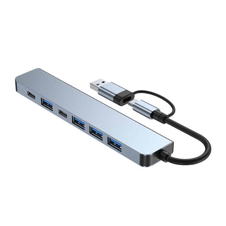 BYL-2217TU 7 in 1 USB 3.0 and Type-C / USB-C to USB 3.0 USB 2.0 HUB Adapter