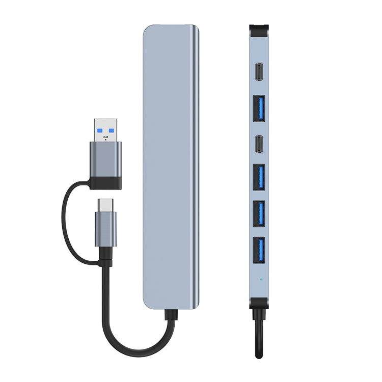 BYL-2217TU 7 in 1 USB 3.0 and Type-C / USB-C to USB 3.0 USB 2.0 HUB Adapter