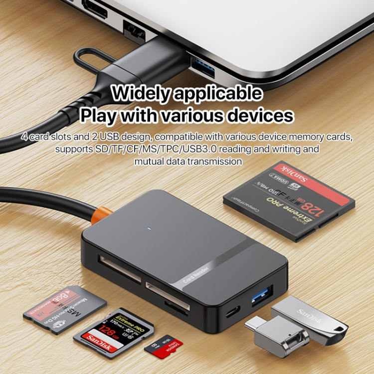 ADS-316 8 in 1 Type-C+USB Multi-function Card Reader