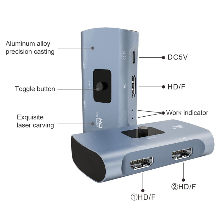 Z56 HD Female x 2 to USB-C / Type-C + HD Female Two Way HD Switcher