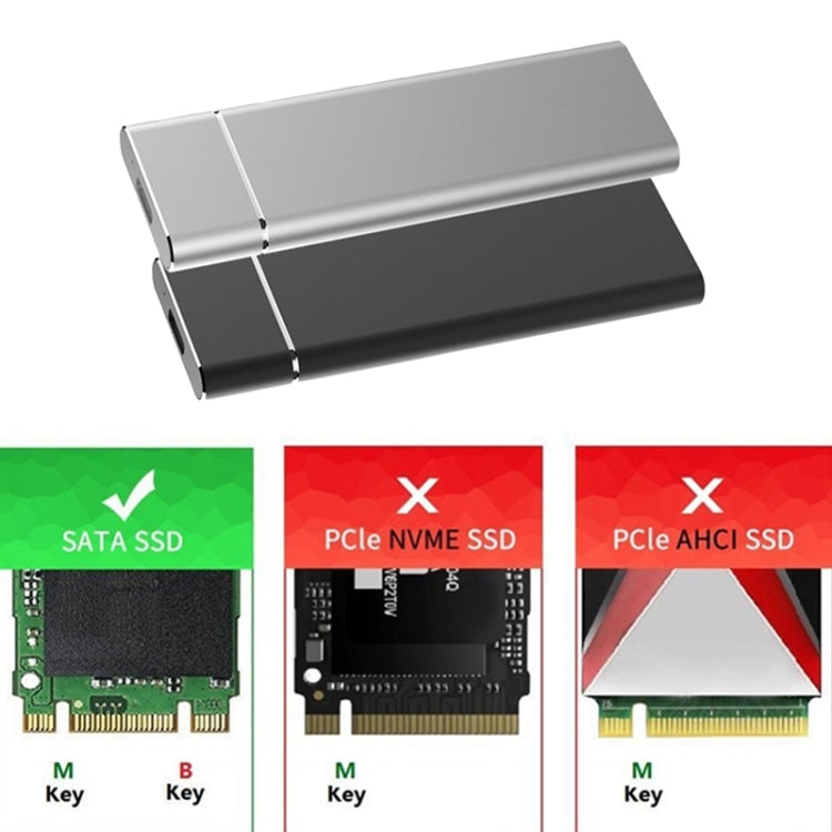 M.2 NGFF to USB-C / Type-C USB 3.1 Interface Aluminum Alloy SSD Enclosure