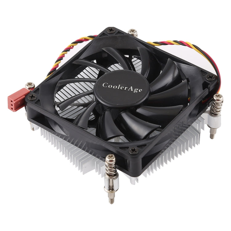 CoolAge 1155-1U DC 12V 2000PRM 30.5cfm Aluminum Heatsink Hydraulic Bearing Cooling Fan CPU Cooling Fan for Intel 1150 1156 1151