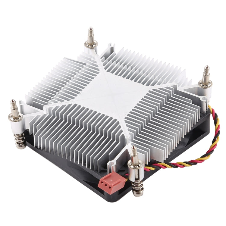 CoolAge 1155-1U DC 12V 2000PRM 30.5cfm Aluminum Heatsink Hydraulic Bearing Cooling Fan CPU Cooling Fan for Intel 1150 1156 1151