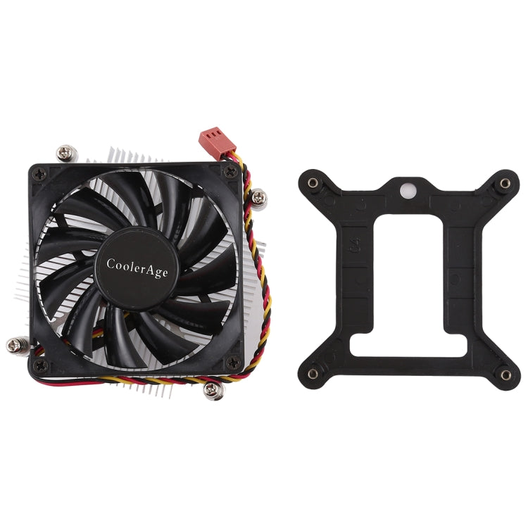 CoolAge 1155-1U DC 12V 2000PRM 30.5cfm Aluminum Heatsink Hydraulic Bearing Cooling Fan CPU Cooling Fan for Intel 1150 1156 1151