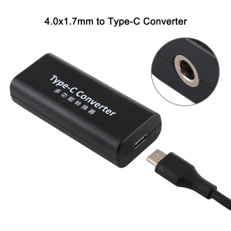 DC 4.0 x 1.7mm Power Jack Female to USB-C / Type-C Female Power Connector Adapter with 15cm USB-C / Type C Cable