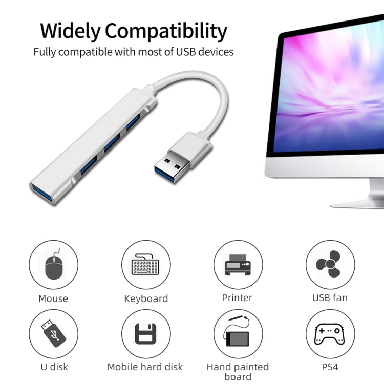 A809 USB 3.0 x 1 + USB 2.0 x 3 to USB 3.0 Multi-function Splitter HUB Adapter