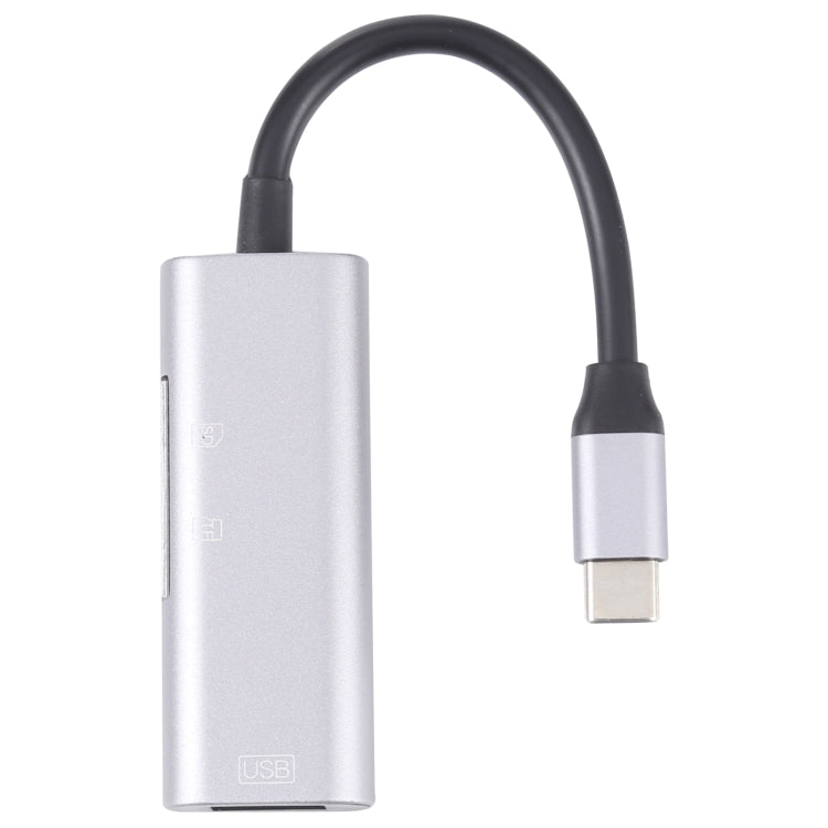 NK-3040 3 in 1 USB-C / Type-C Male to USB Female + SD / TF Card Slots Adapter SD / TF Card Reader