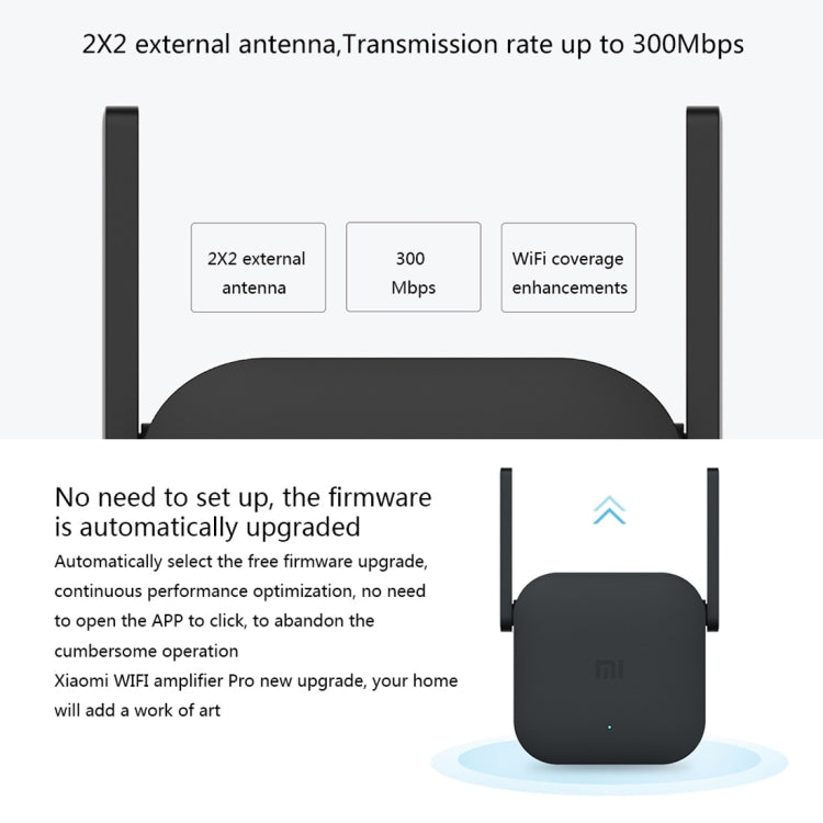 Original Xiaomi Mi WiFi Amplifier Pro 300Mbps WiFi Smart Extender Router with 2x2 External Antennas, US Plug