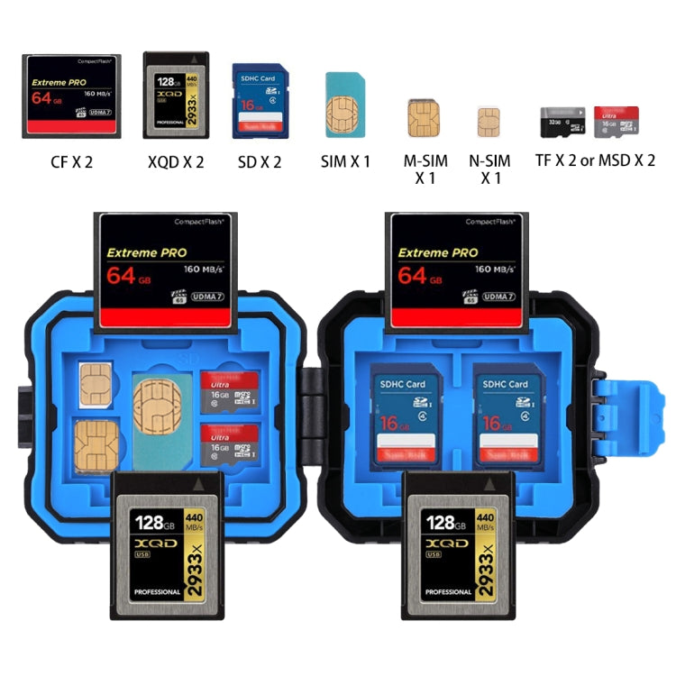 PULUZ 11 in 1 Memory Card Case for 3SIM + 2XQD + 2CF + 2TF + 2SD Card