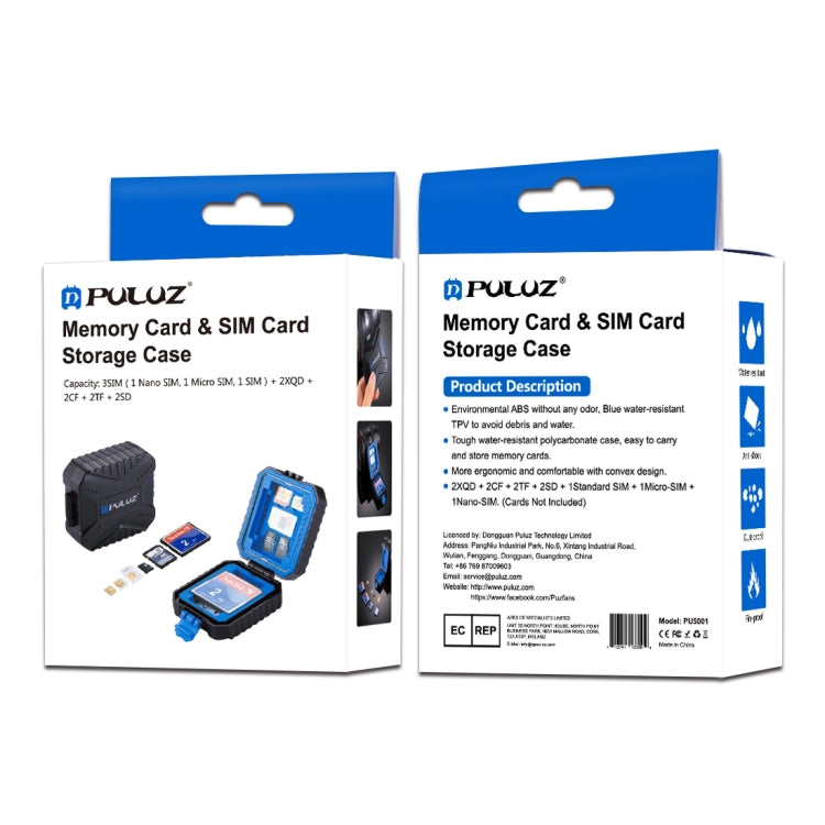 PULUZ 11 in 1 Memory Card Case for 3SIM + 2XQD + 2CF + 2TF + 2SD Card