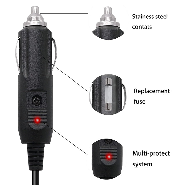 2A 3.5mm Power Supply Adapter Plug Coiled Cable Car Charger, Length: 40-140cm