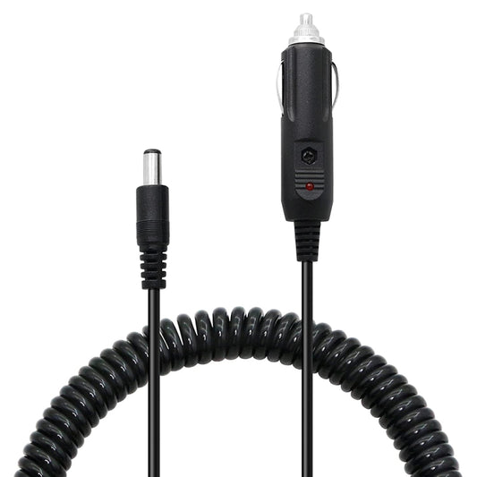 2A 5.5 x 2.1mm DC Power Supply Adapter Plug Coiled Cable Car Charger, Length: 40-140cm