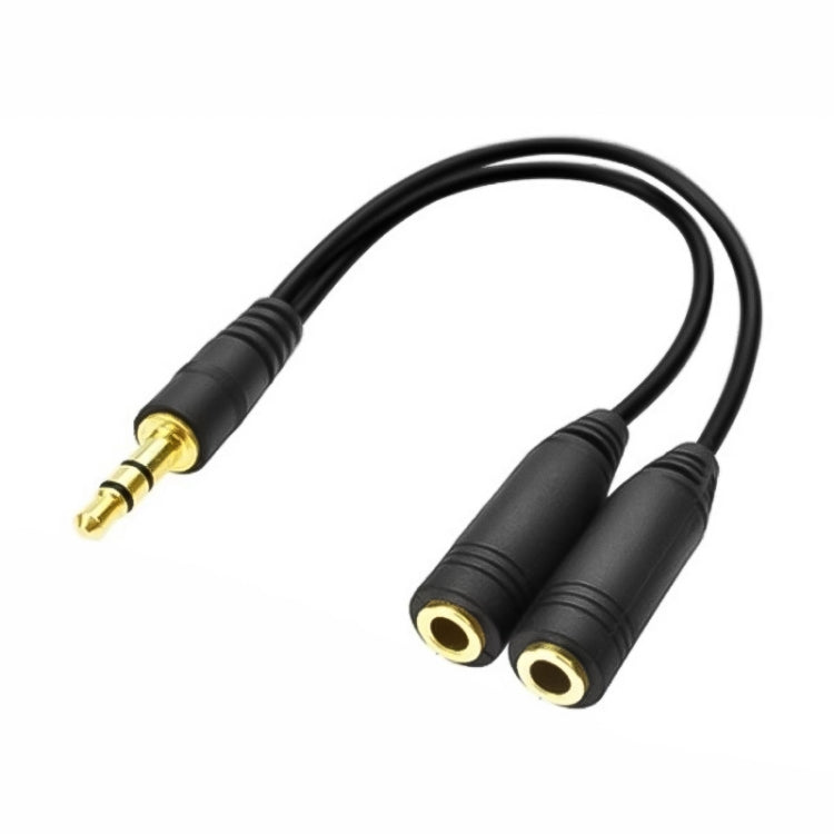 3.5mm Male to Dual 3.5mm Female Earphone Splitter adapter, Length: Approx 25cm