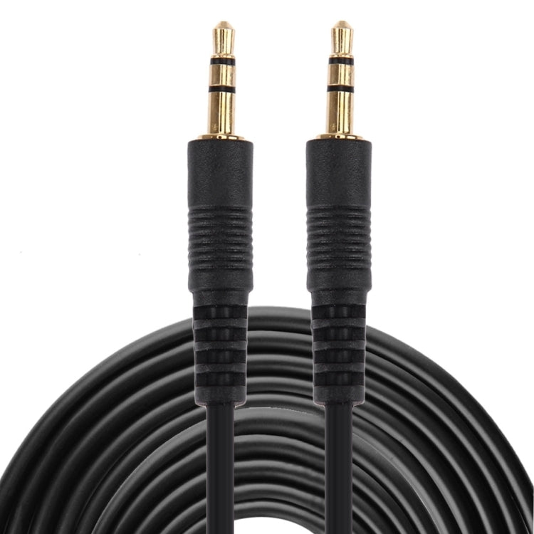 Aux Cable, 3.5mm Male Mini Plug Stereo Audio Cable, Length: 10m (Black + Gold Plated Connector)