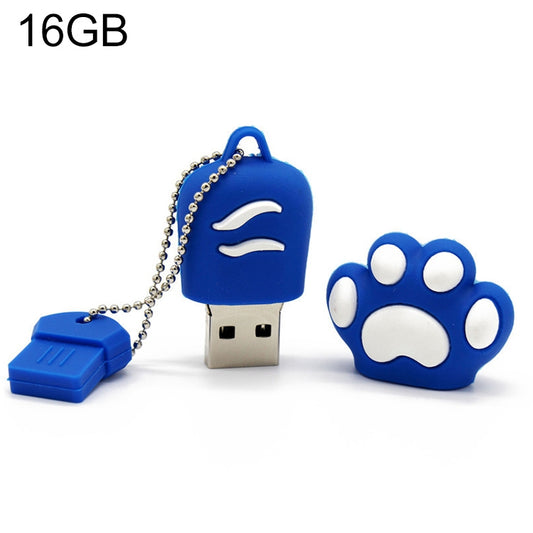 16GB Bear Paw Shaped Silicone USB 2.0 Flash Disk with Anti Dust Cup