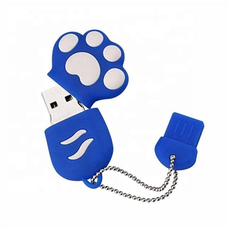 16GB Bear Paw Shaped Silicone USB 2.0 Flash Disk with Anti Dust Cup