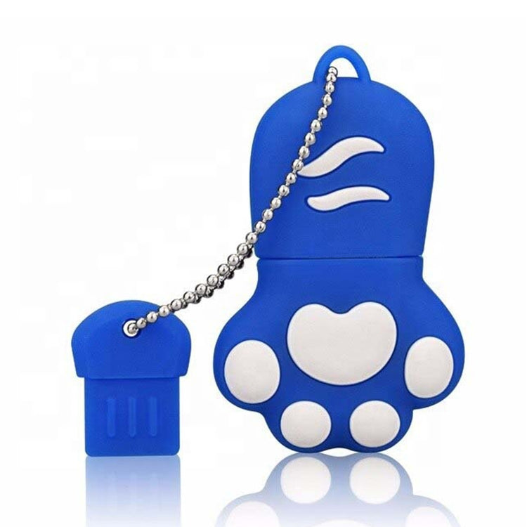 16GB Bear Paw Shaped Silicone USB 2.0 Flash Disk with Anti Dust Cup