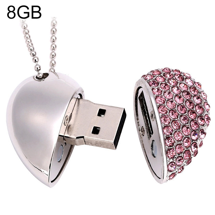 Heart Shaped Diamond Jewelry USB Flash Disk, Special for Valentines Day Gifts