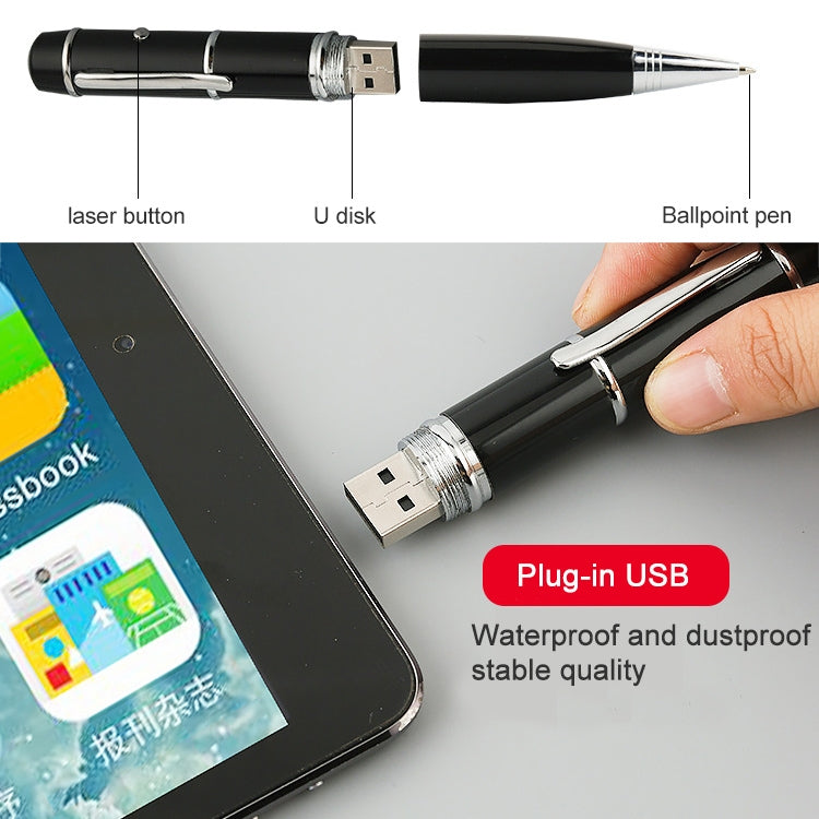 3 in 1 Laser Pen Style USB Flash Disk,16GB (Black)