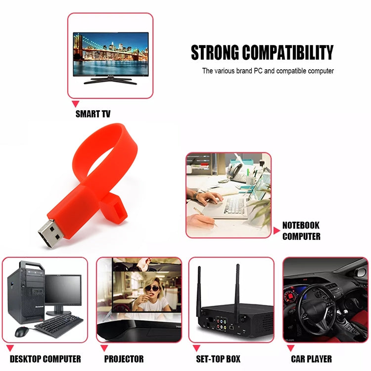 2GB Silicon Bracelets USB 2.0 Flash Disk