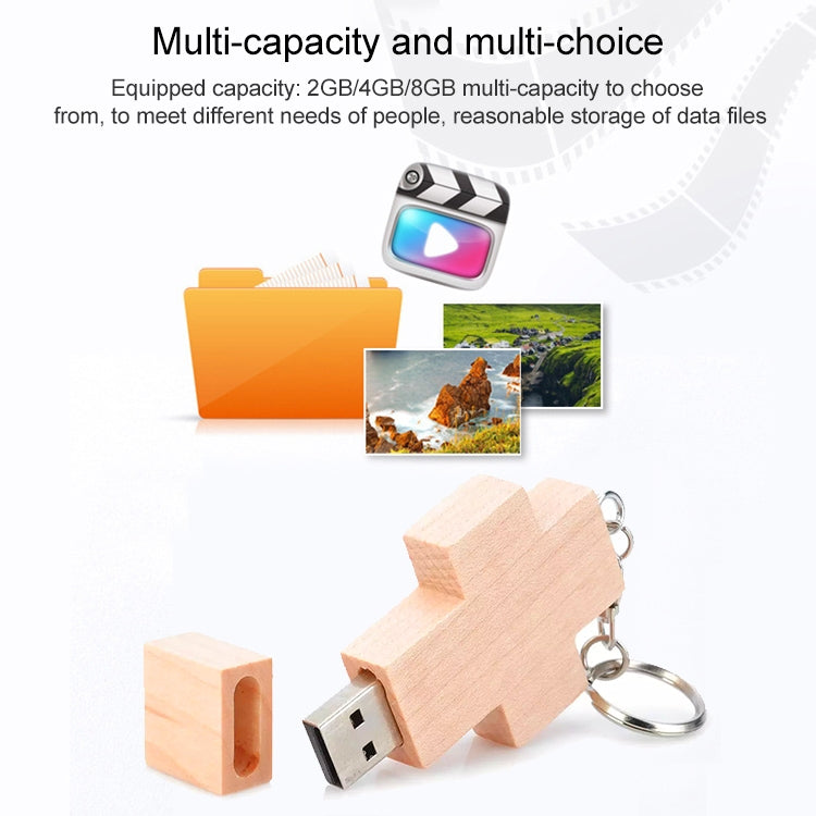 8 GB Wood Cross Style USB Flash Disk