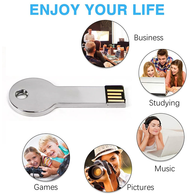 Silver Metal Key Style USB 2.0 Flash Disk (32GB)(Silver)