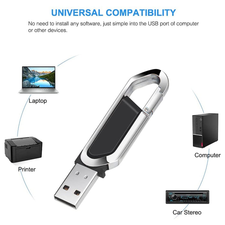 16GB Metallic Keychains Style USB 2.0 Flash Disk (Black)