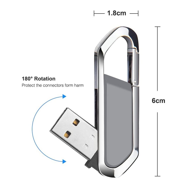 2GB Metallic Keychains Style USB 2.0 Flash Disk (Grey)