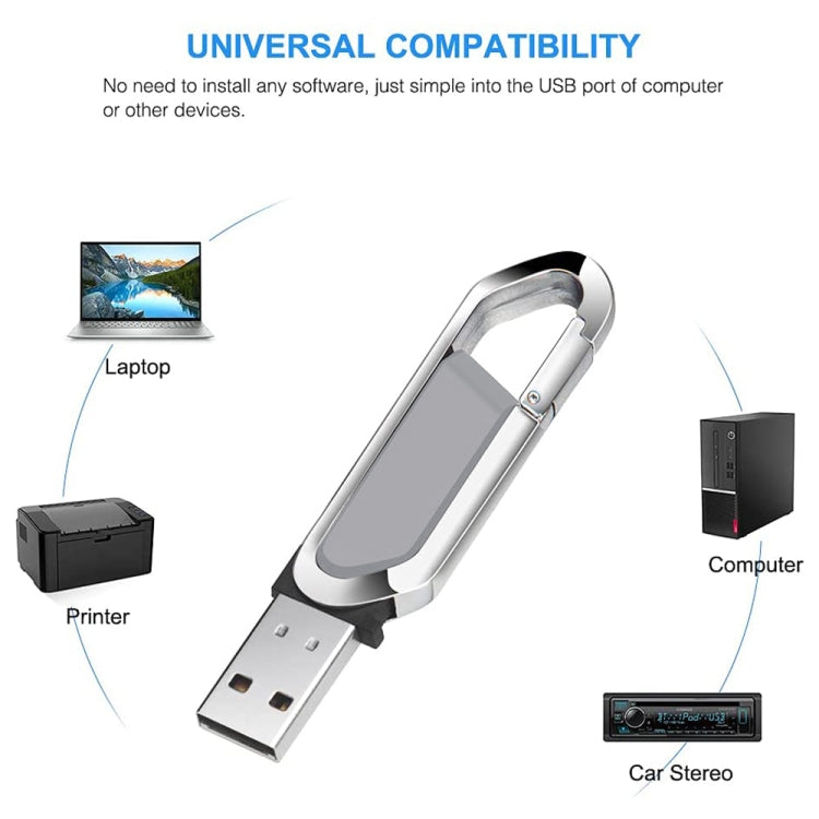 2GB Metallic Keychains Style USB 2.0 Flash Disk (Grey)