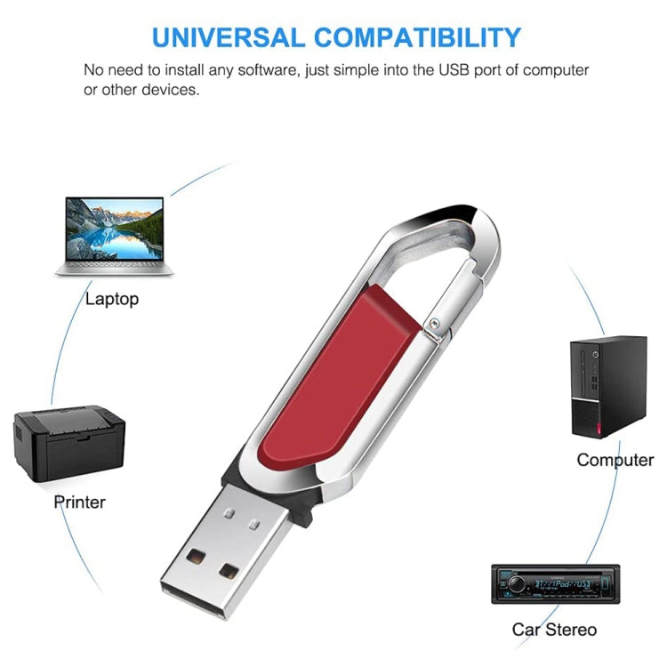 16GB Metallic Keychains Style USB 2.0 Flash Disk (Red)