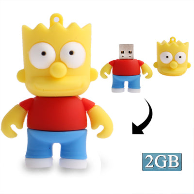 The Simpsons Bart  Shape Silicone USB2.0 Flash disk, Special for All Kinds of Festival Day Gifts