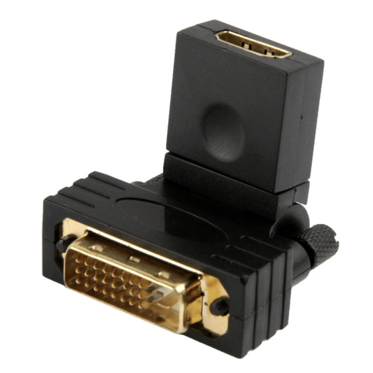 360 Degree Rotation Gold Plated DVI 24+1 Pin Male to 19 Pin HDMI Female Adapter