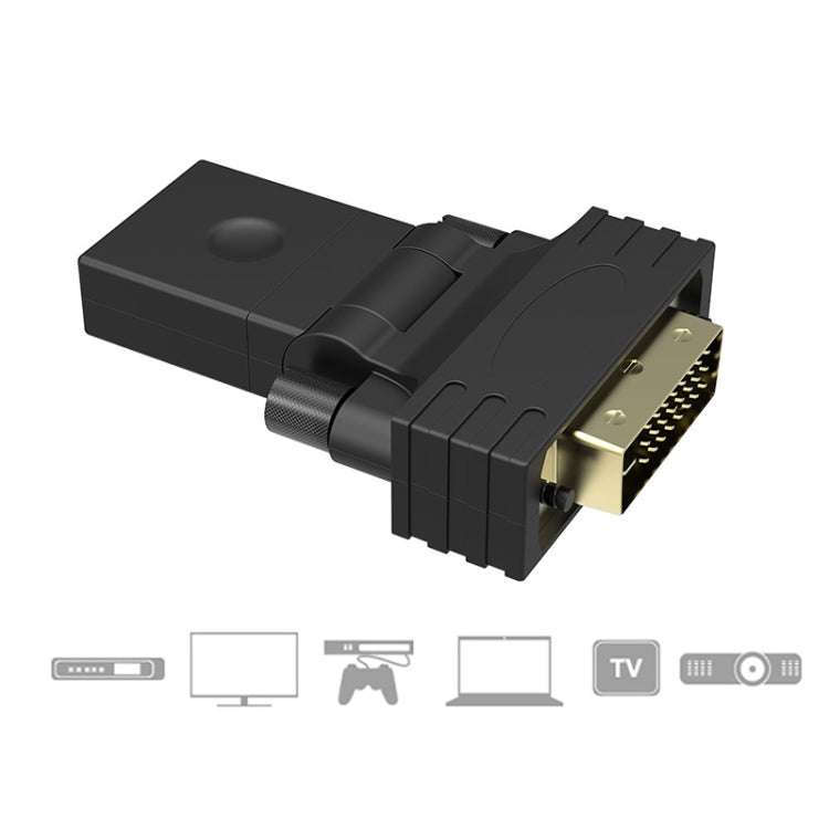 360 Degree Rotation Gold Plated DVI 24+1 Pin Male to 19 Pin HDMI Female Adapter