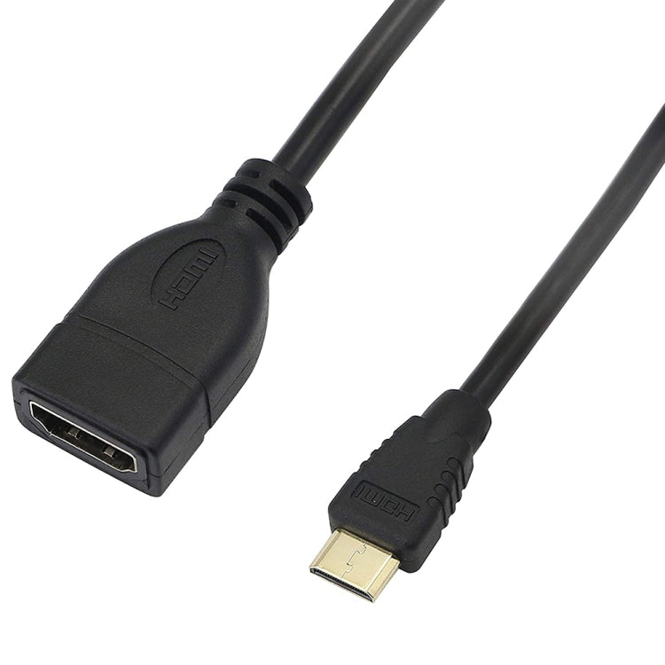 17cm Gold Plated Mini HDMI Male to HDMI 19 Pin Female Cable