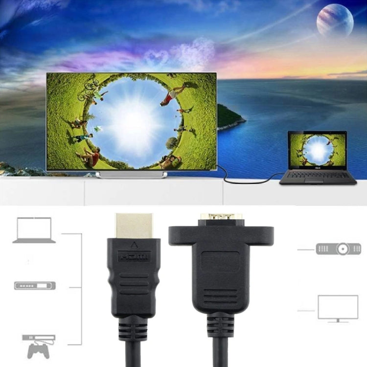 30cm HDMI (Type-A) Male to HDMI (Type-A) Female Adapter Cable with 2 Screw Holes