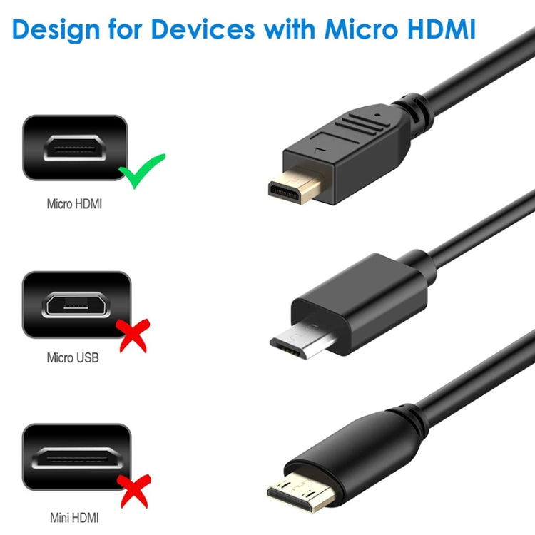 30cm Mini HDMI Male to Micro HDMI Male Adapter Cable