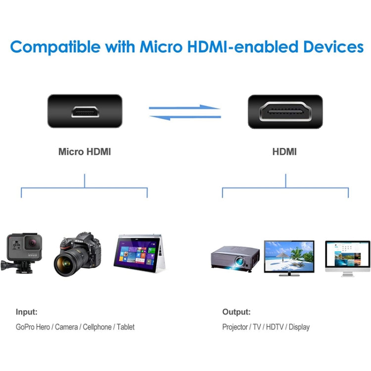 30cm Mini HDMI Male to Micro HDMI Male Adapter Cable