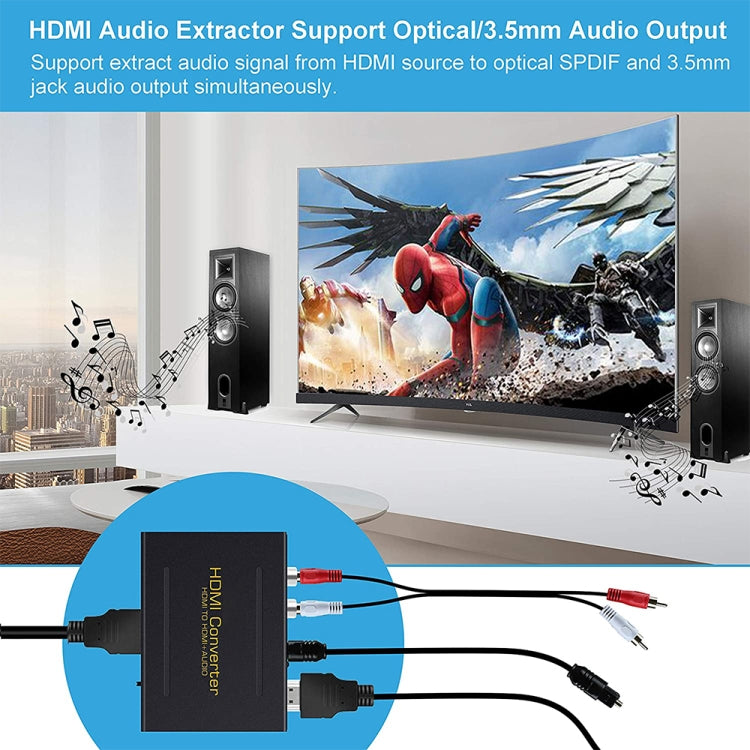 HDMI to HDMI + Audio (SPDIF + R/L) Converter (EU Plug)