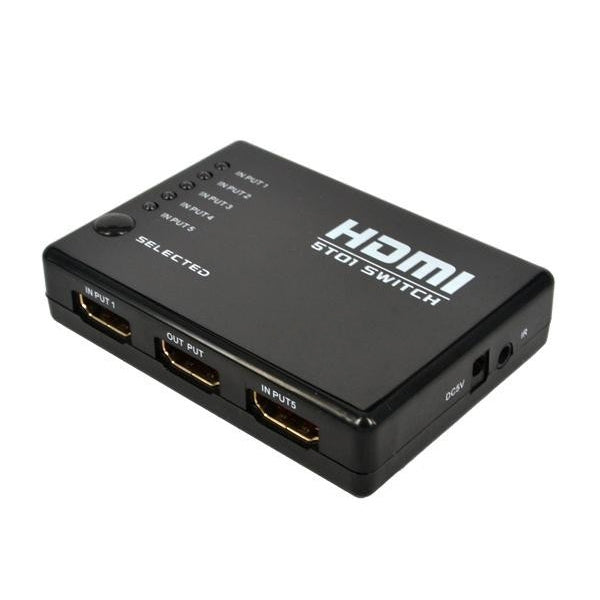 5 Ports 1080P HDMI Switch with Remote Controller, Support HDTV