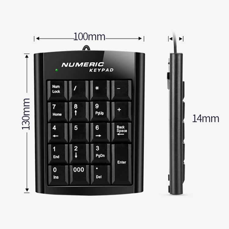 Mini USB Numeric keyboard with 19 keys