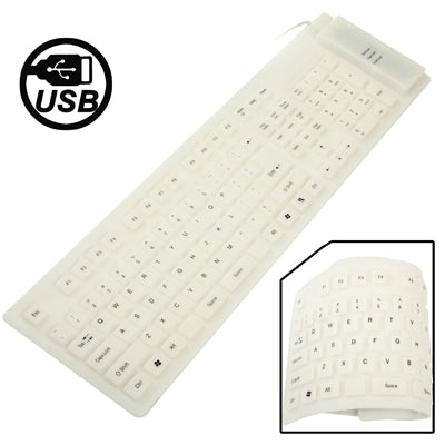 109 Keys USB 2.0 Full Sized Waterproof Flexible Silicone Keyboard