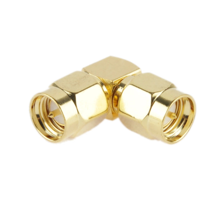 Gold Plated SMA Male to SMA Male Adapter with 90 Degree Angle