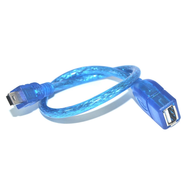 Mini 5-pin USB to USB 2.0 AF OTG Adapter Cable, Length: 22cm (Blue)