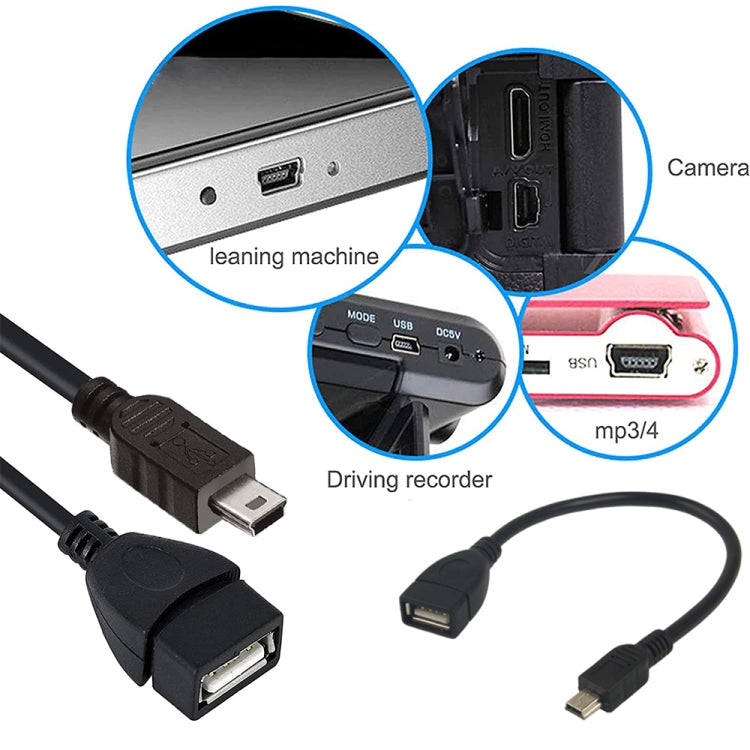 Mini 5-pin USB to USB 2.0 AF OTG Adapter Cable