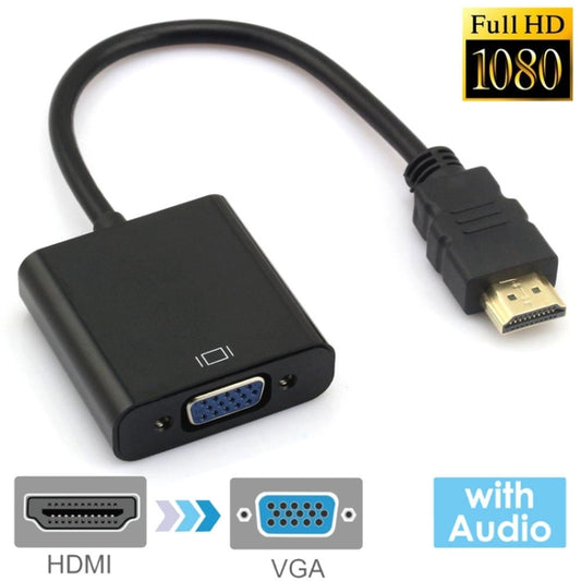 24cm Full HD 1080P HDMI to VGA + Audio Output Cable for Computer / DVD / Digital Set-top Box / Laptop / Mobile Phone / Media Player