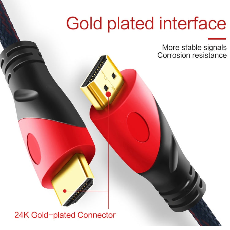 10m HDMI 1.4 Version 1080P Nylon Woven Line Red Black Head HDMI Male to HDMI Male Audio Video Connector Adapter Cable